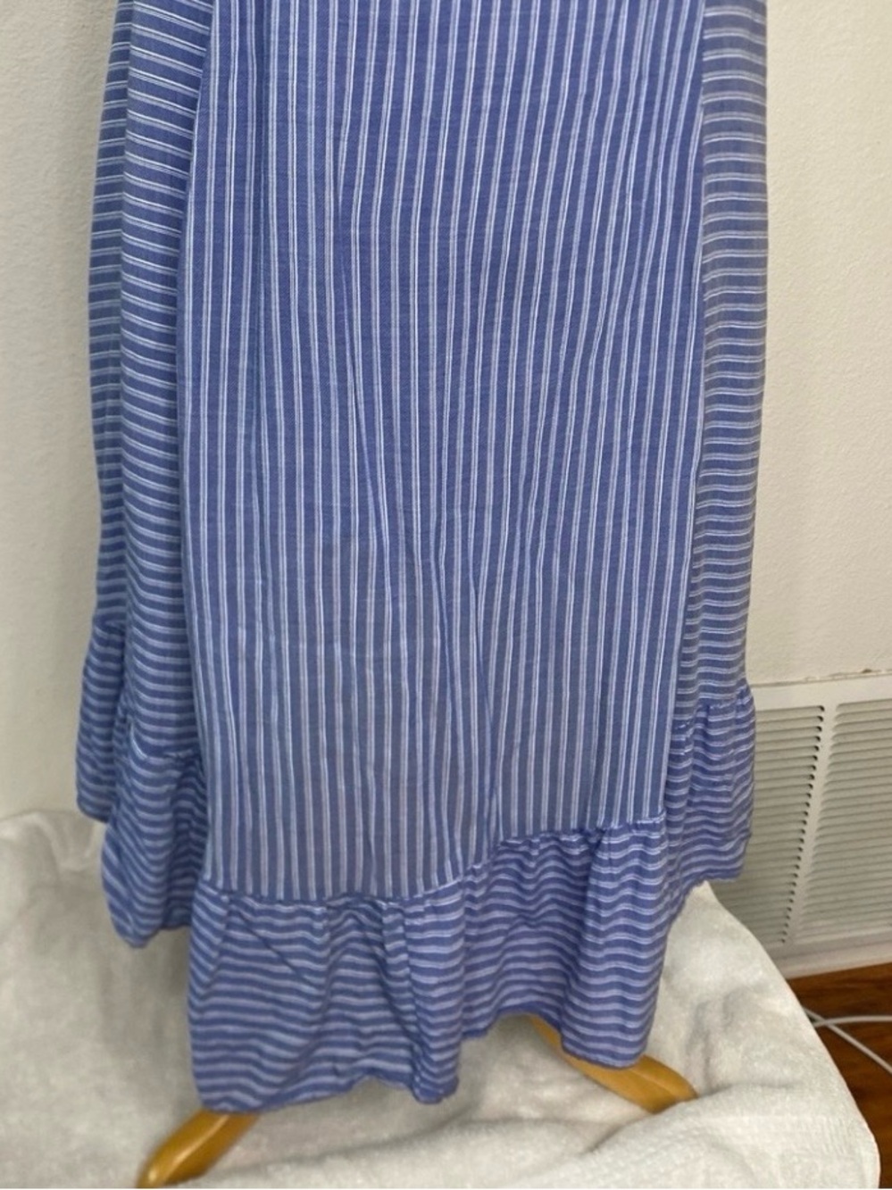 Anthropologie Holding Horses Women's Blue White Gauzy Striped Apron Dress Size S - Picture 8 of 14